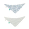 All4Ella - Bandana Bibs Reversible 2pk - Vintage Blue