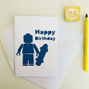 Birthday Card - Lego Man and Skateboard Happy Birthday