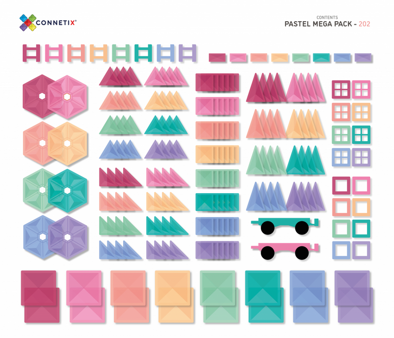 Connetix 202 Piece Pastel Mega Pack