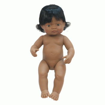 Miniland - Anatomically Correct Baby Doll - Latin American Girl (38cm)