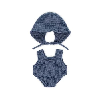 Miniland - Eco Baby Clothing -  Knitted Romper and Hoodie Set (for 21cm doll)