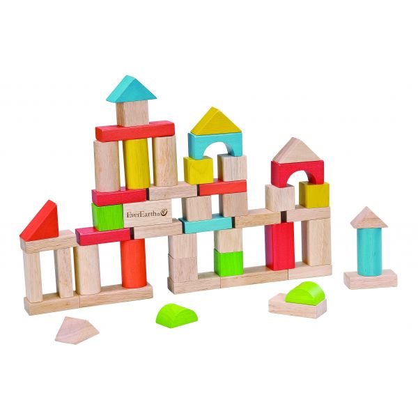 EverEarth Bamboo 50pc Building Block Set