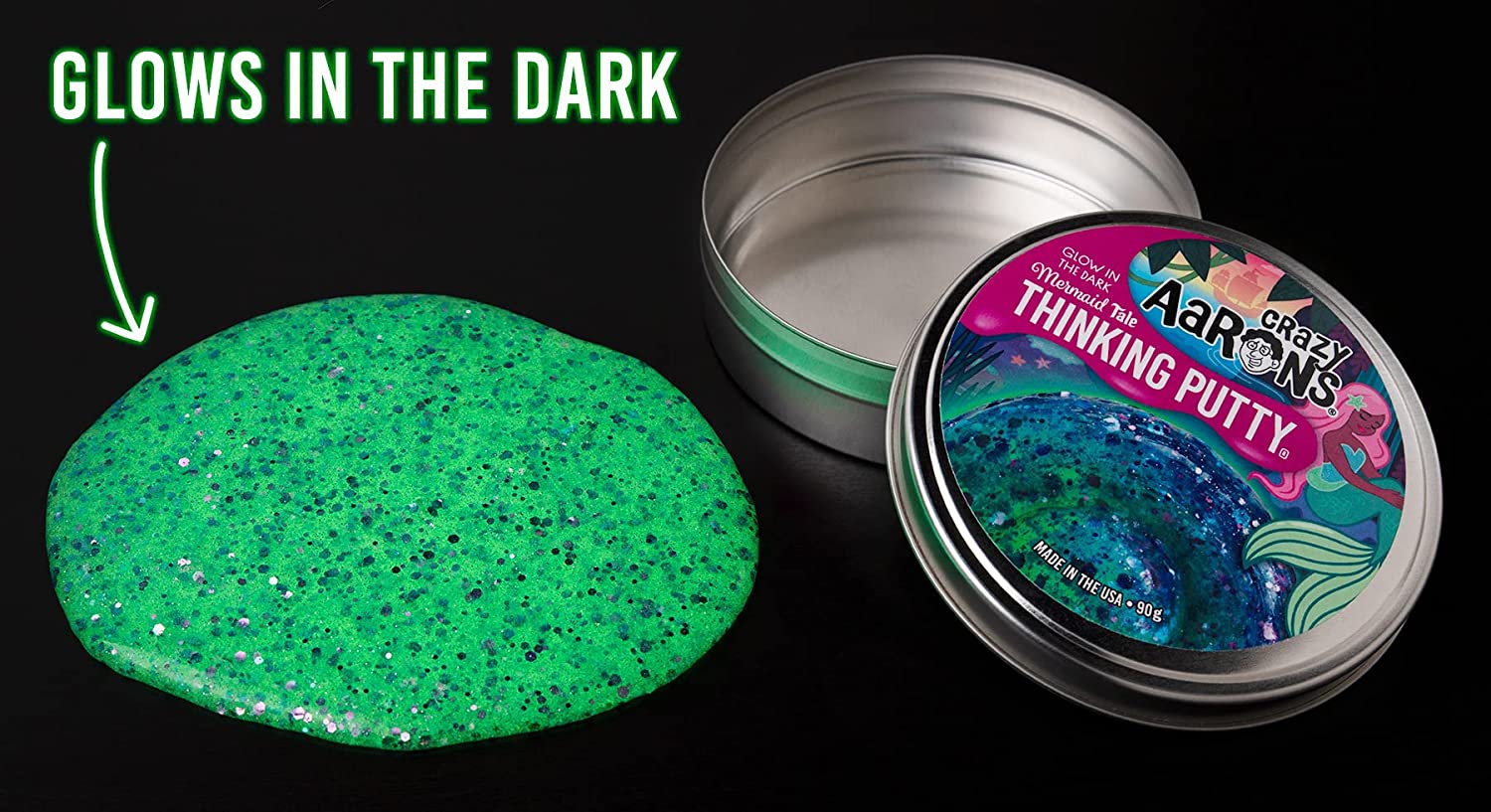 Crazy Aaron's Putty - Mermaid Tale GlowBrights - Toot Toot Toys