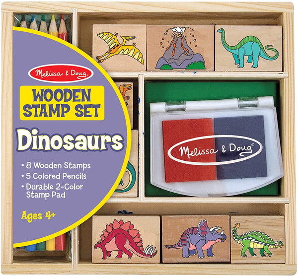 Melissa & Doug - Wooden Stamp Set - Dinosaurs