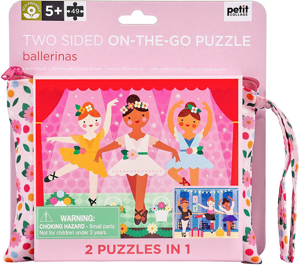 Petit Collage - Two-sided On The Go Puzzle - Ballerinas
