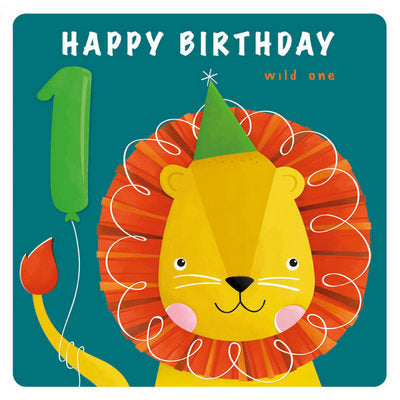 1st Birthday Card - Lion