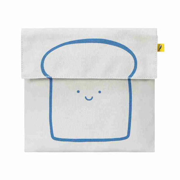 Fluf - Flip Snack Sack - Happy Bread - Blue