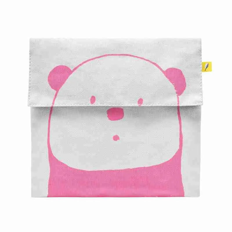 Fluf - Flip Snack Sack - Panda - Pink