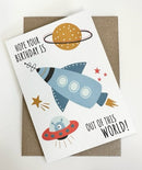 Birthday Card - Rocket - Out of this World