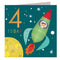 4th Birthday Card - 4 Today Rocket