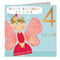4th Birthday Card - 4 Today Butterfly Dress Up