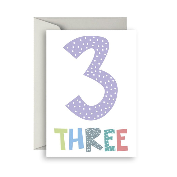 Number Birthday Cards- 3 - Toot Toot Toys