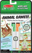 Melissa & Doug – On the Go - Wipe Off Activity Pad - Animal Games