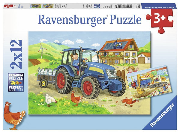 Ravensburger - Hard at Work Puzzle 2x12pc - Toot Toot Toys