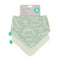 All4Ella - Bandana Bibs Reversible 2pk - Sage Dino