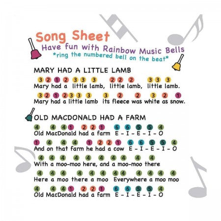 Rainbow Musical Hand Bells (8 Piece Set)