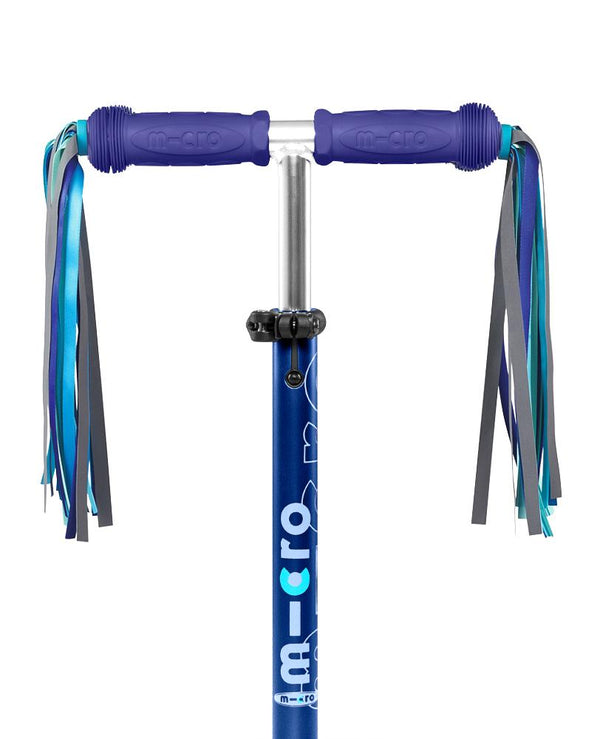Micro Scooter Handle Bar Ribbons - Blue Reflective