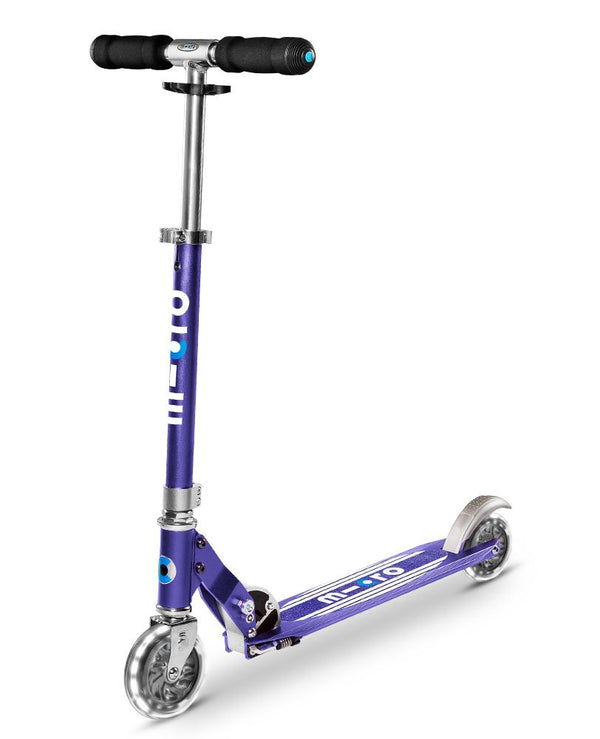Micro Sprite Light Up Scooter - Sapphire Blue Stripe - LED Wheels