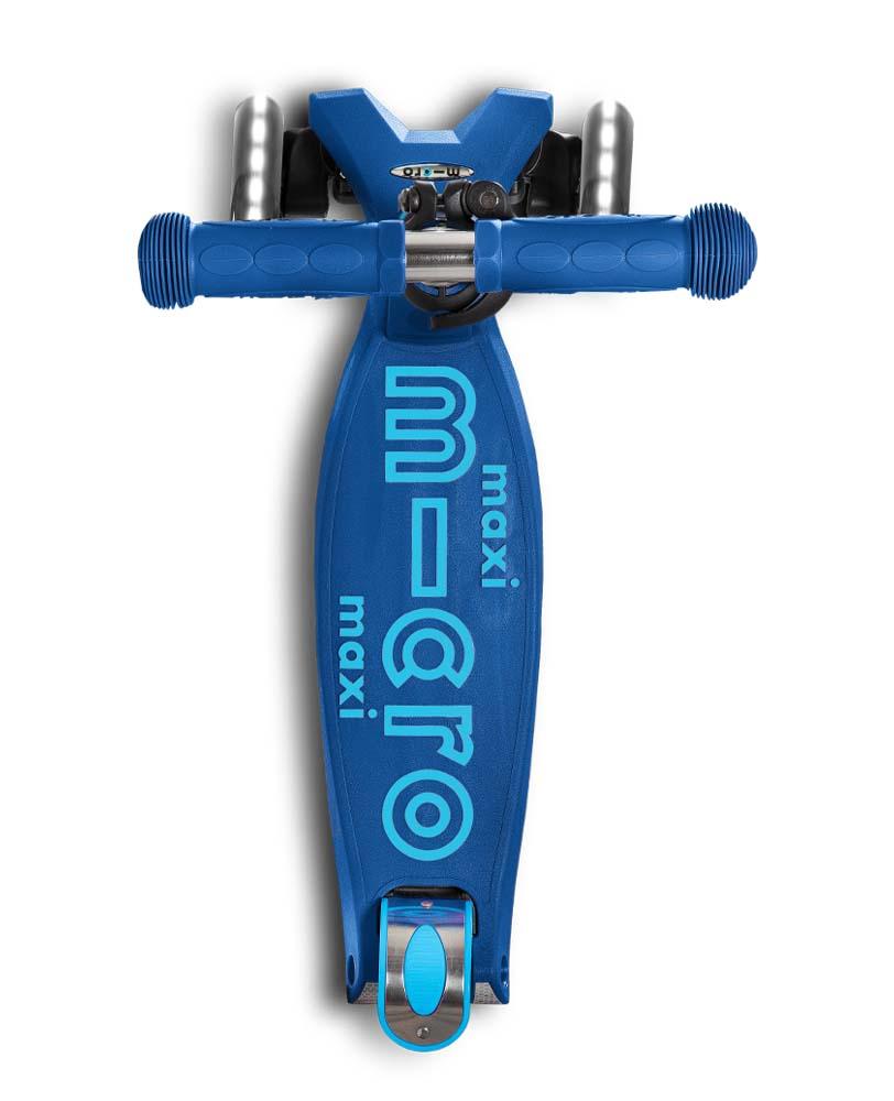 Maxi Micro Deluxe Scooter - LED Light Up Wheels - Navy Blue - 5-12 years