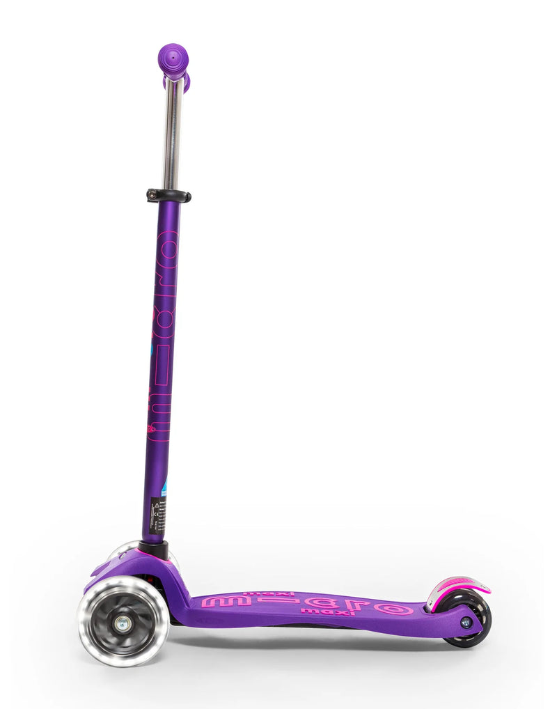 Maxi Micro Deluxe Scooter - LED Light Up Wheels - Purple