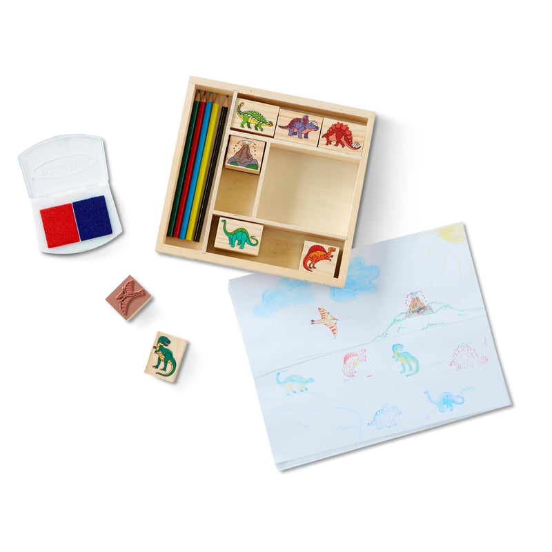 Melissa & Doug - Wooden Stamp Set - Dinosaurs