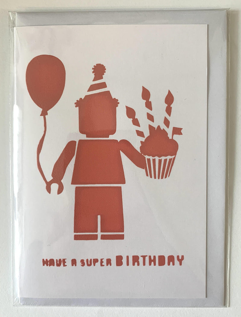Birthday Card - Lego Cupcake Raspberry
